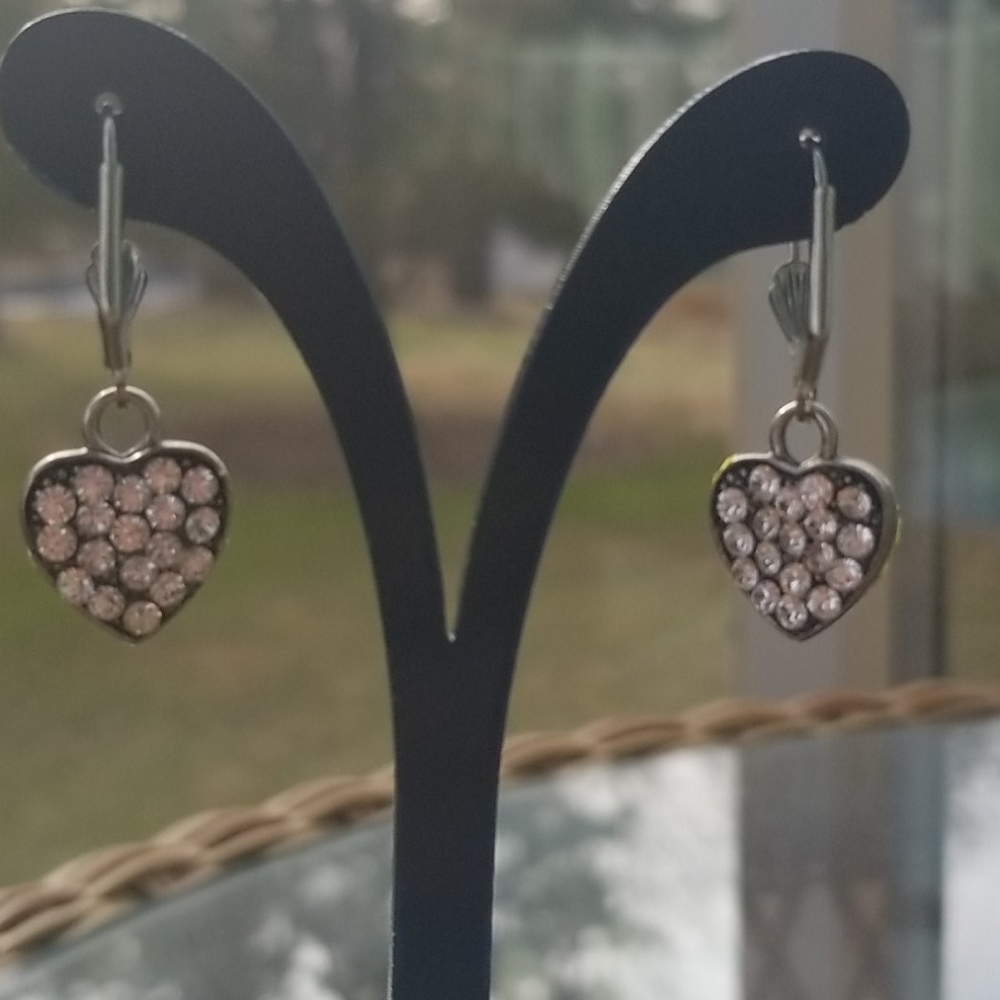 Seasonal whispers crystal heart earrings doubled sided - Picture 3 of 10